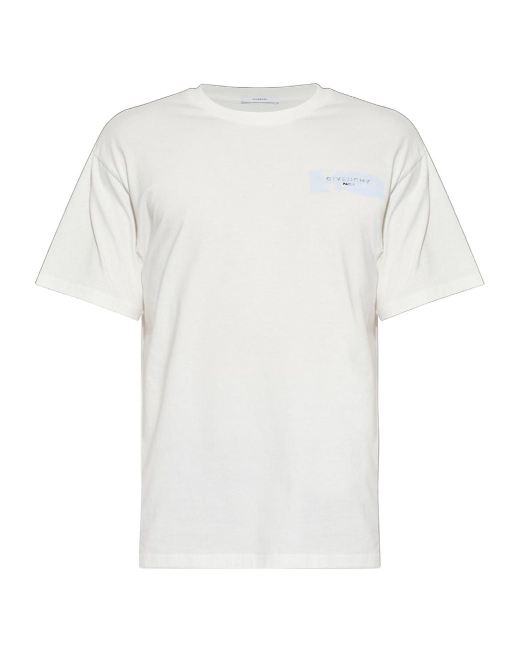 Givenchy White Logo Printed Crewneck T-Shirt for men