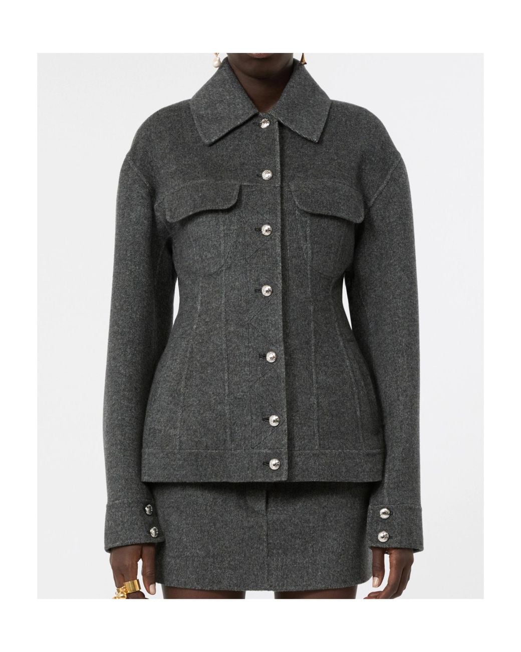 Sportmax Gray Pure Wool Jacket