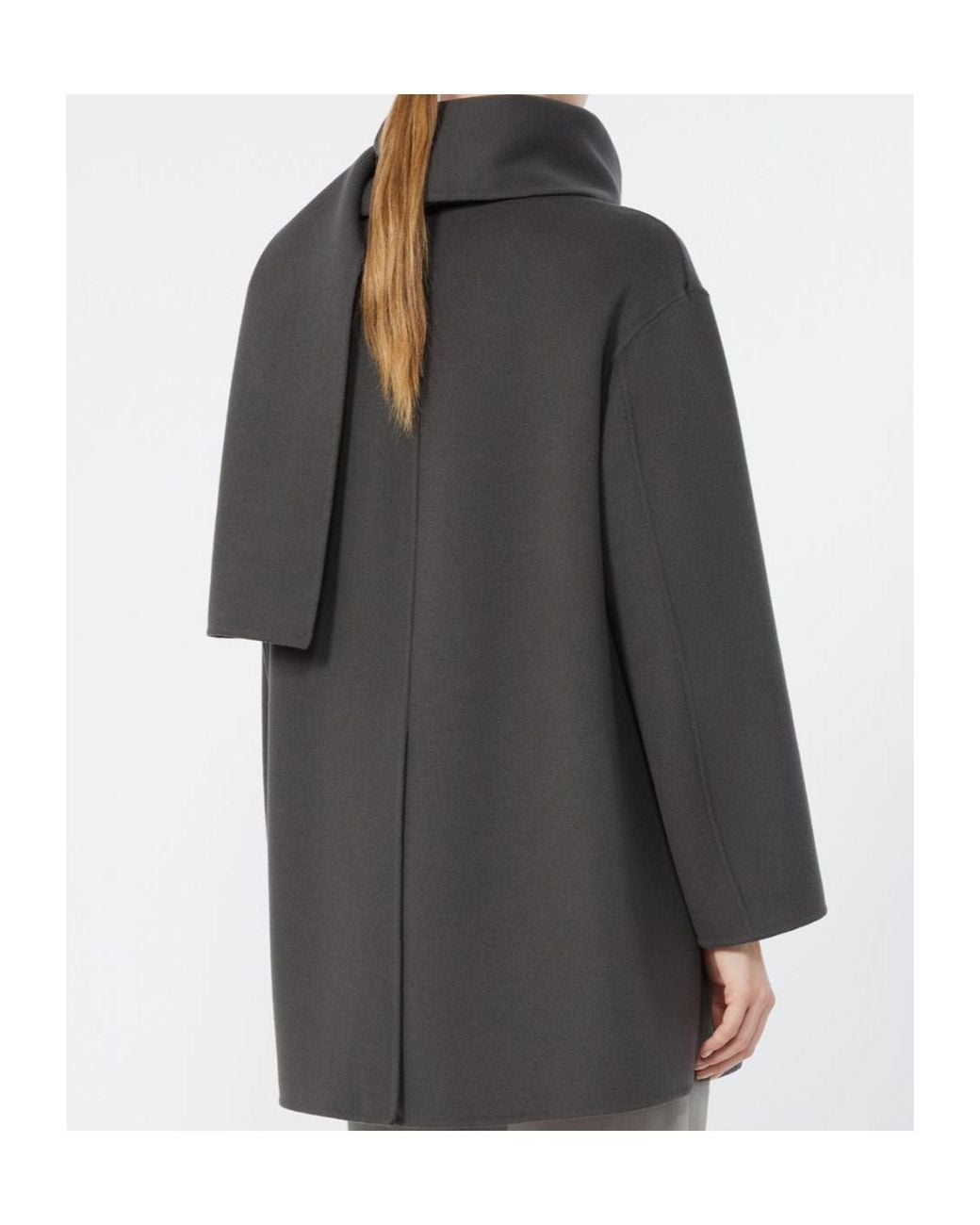 Max Mara Gray 'S Scarf Detailed Single Breasted Coat