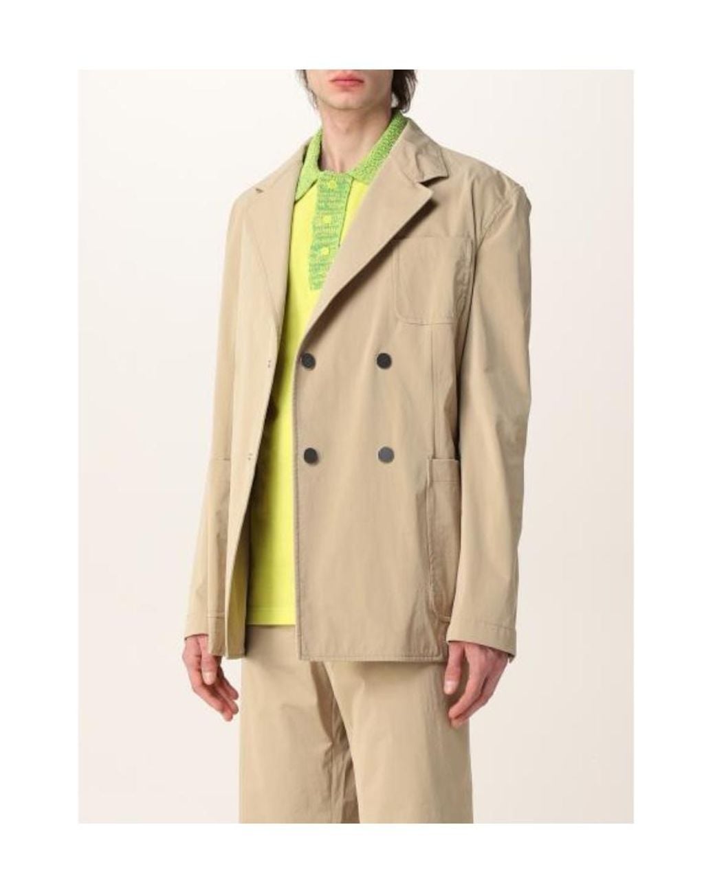 Bottega Veneta Brown Double-Breasted Long-Sleeved Jacket for men
