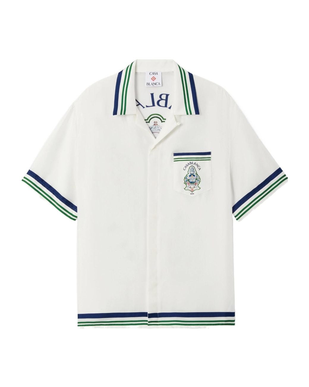 Casablanca White Hotel Emblem Silk Shirt
