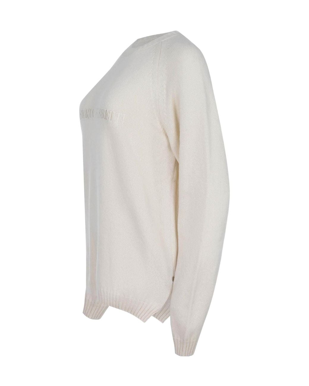 Alberta Ferretti White Crew Neck Sweater