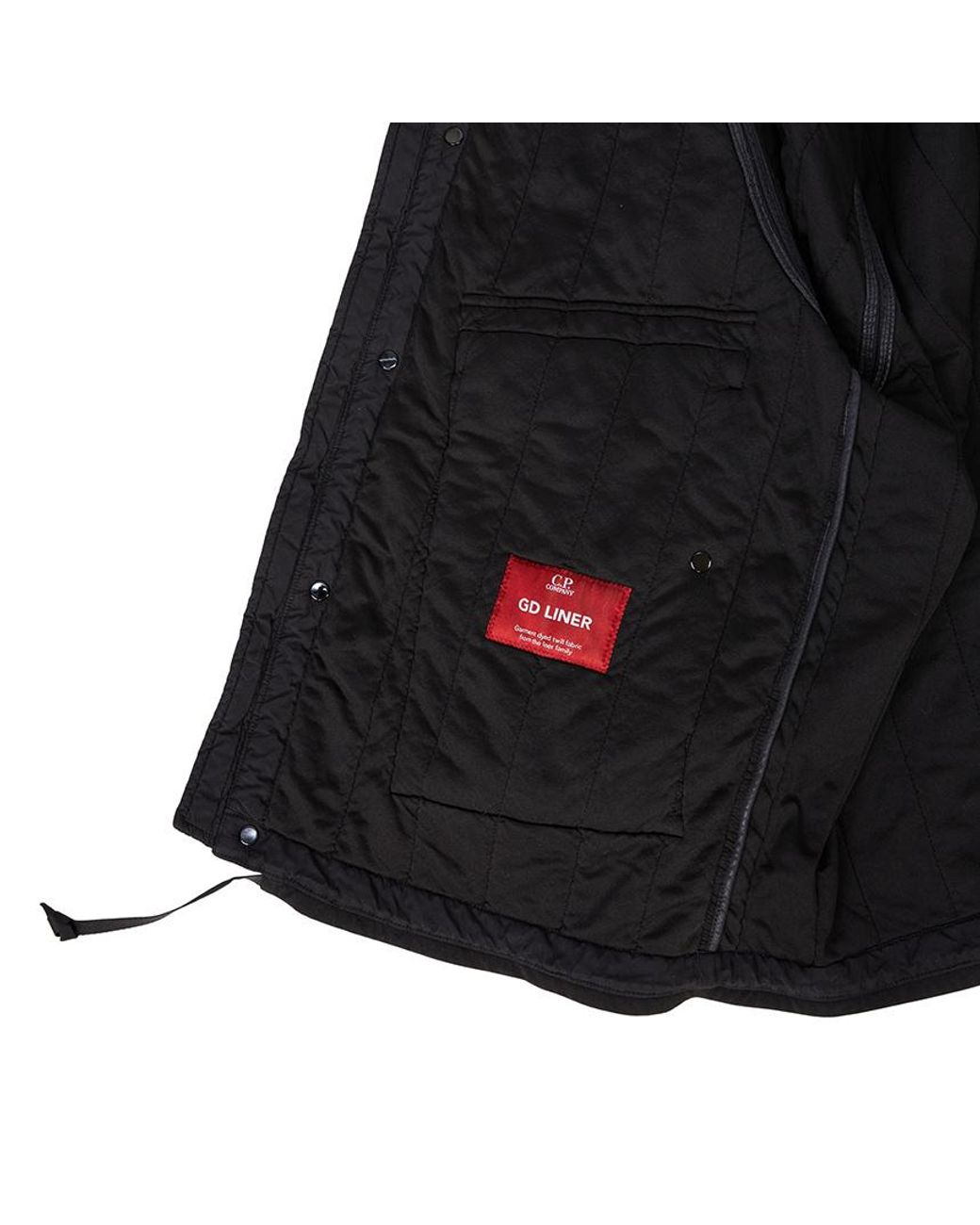 C P Company Black Gd Liner Padded Goggle Jacket for men
