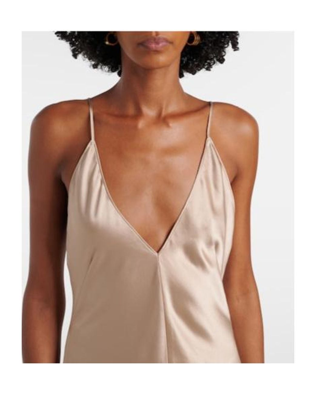 Leset Natural Satin Slip Dress