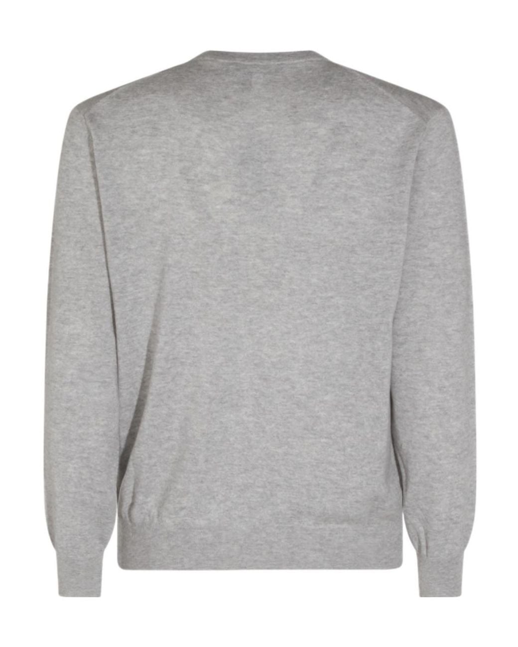 Canali Gray Crew-Neck Knitted Sweater for men