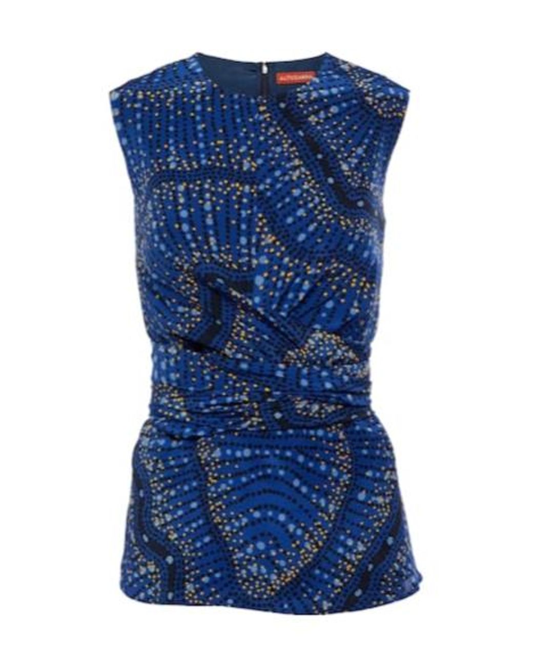Altuzarra Blue Pleated Silk Top