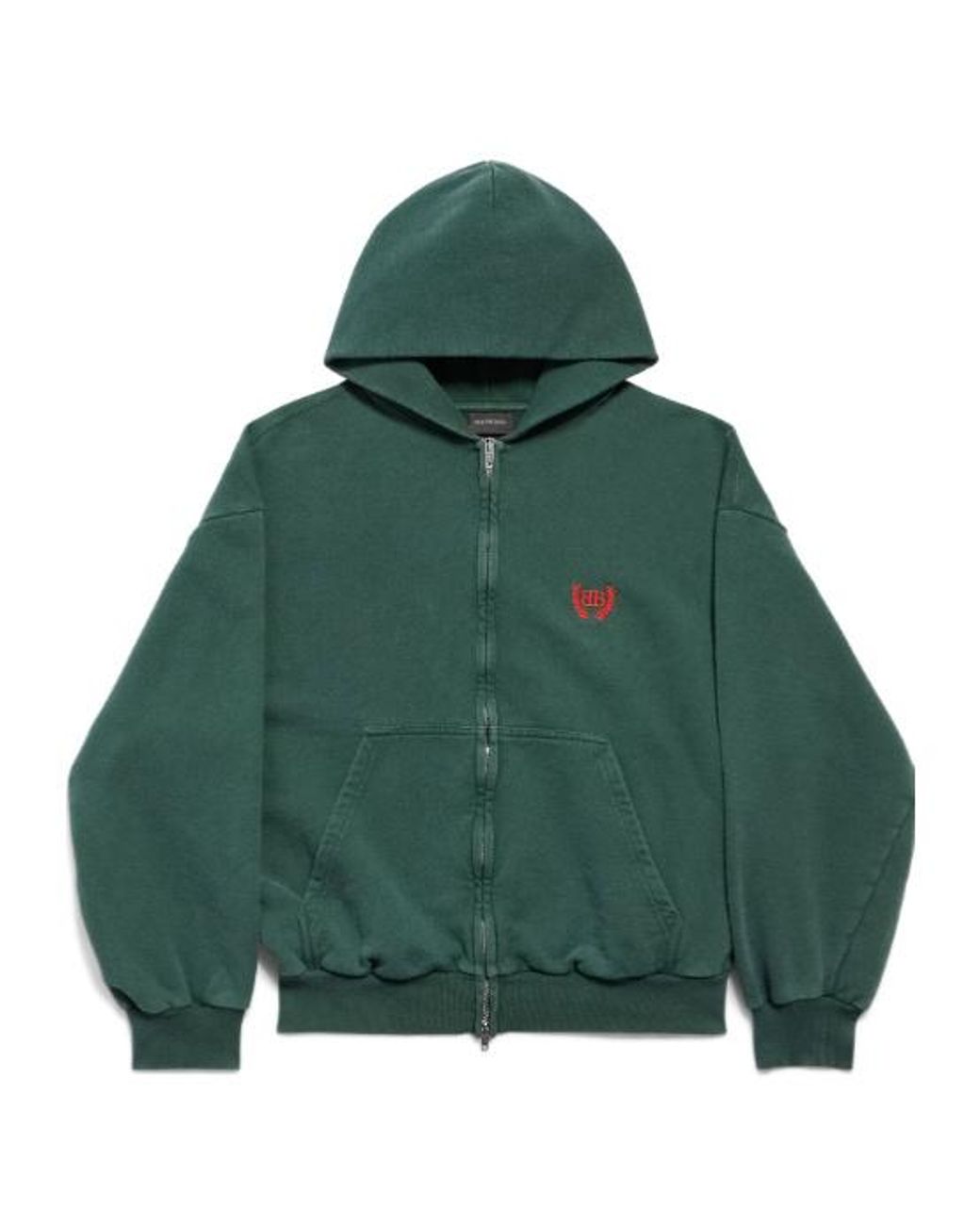 Balenciaga Green Laurel Classic Zip-Up Hoodie for men