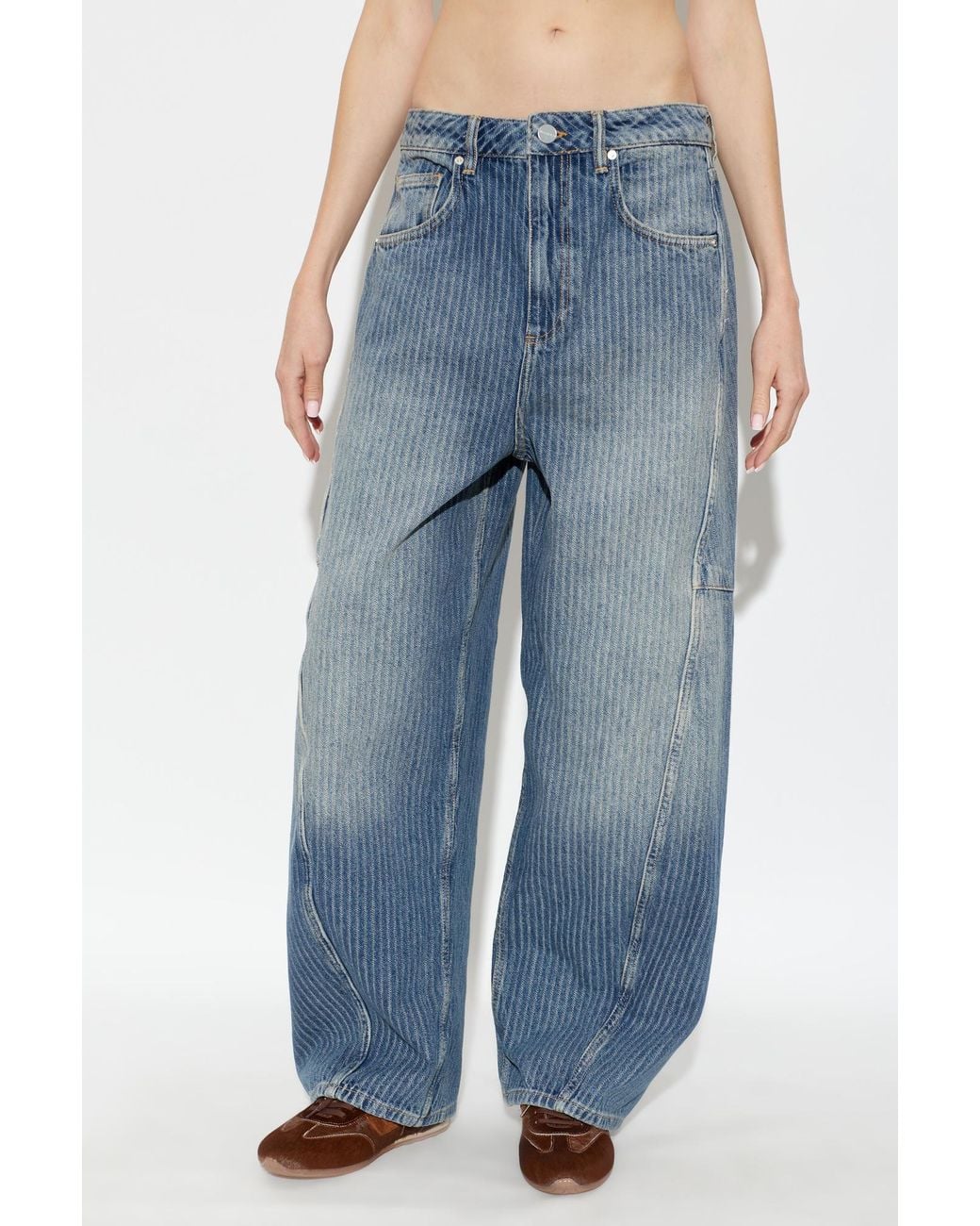 AllSaints Blue Carter Wide-Leg Jeans