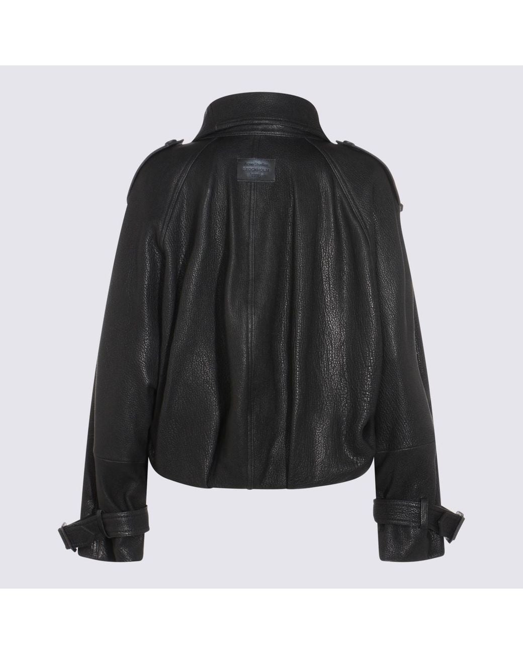 Acne Black Double Breasted Leather Jacket