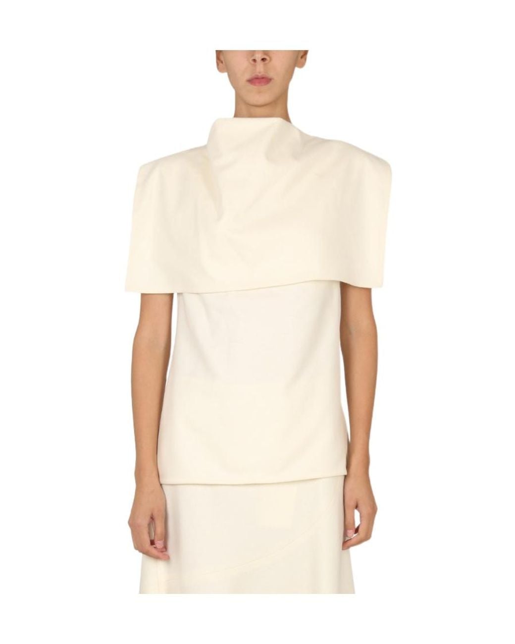 Jil Sander White Back-Zipped Sleeveless Top