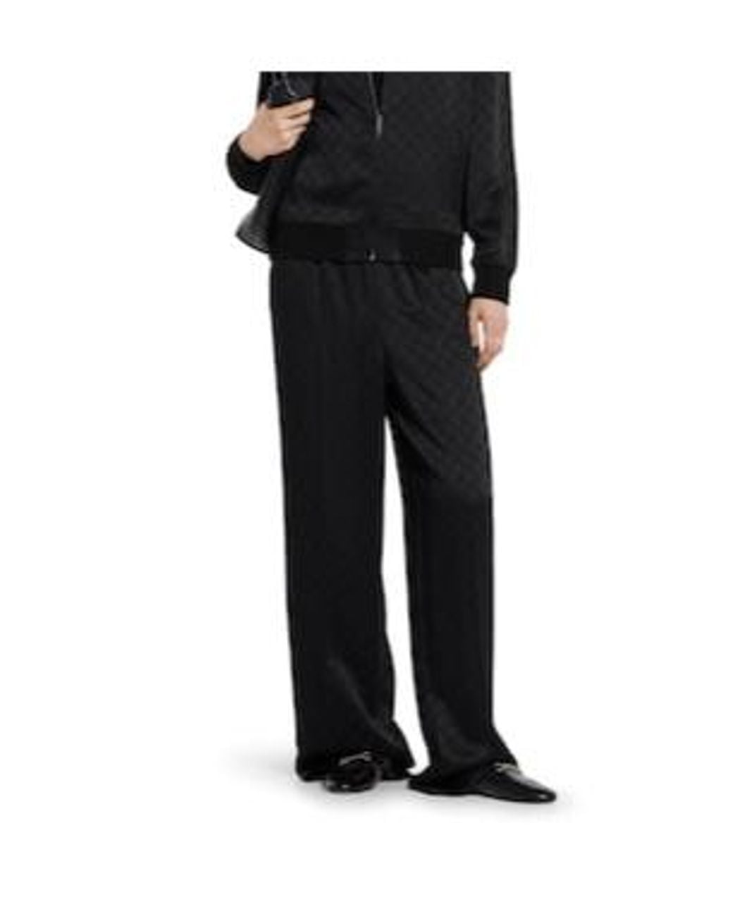Gucci Black Gg Jacquard Elastic Waistband Pants