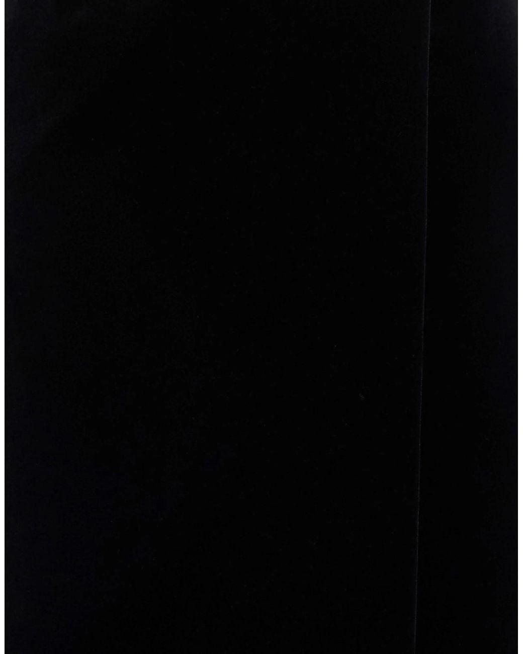 Saint Laurent Black Solid-Color Velvet Midi Skirt
