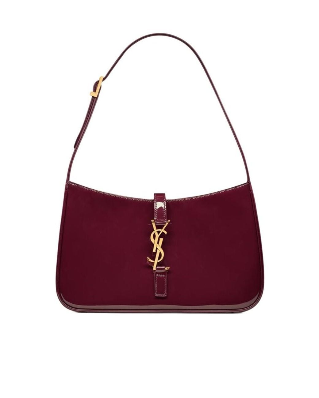 Saint Laurent Purple Le 5 À 7 Logo Plaque Mini Shoulder Bag