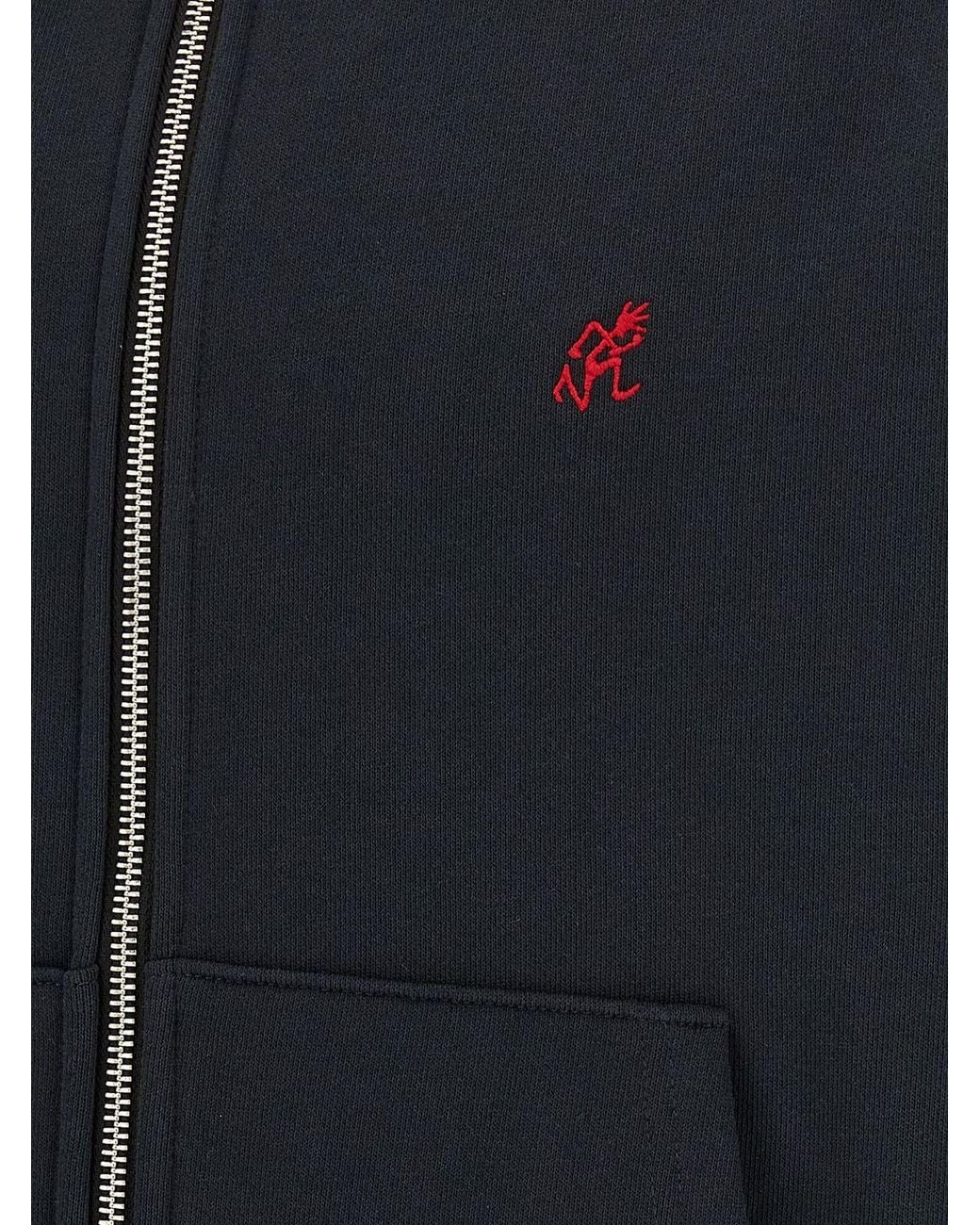 Gramicci Blue One Point Zip Hoodie for men
