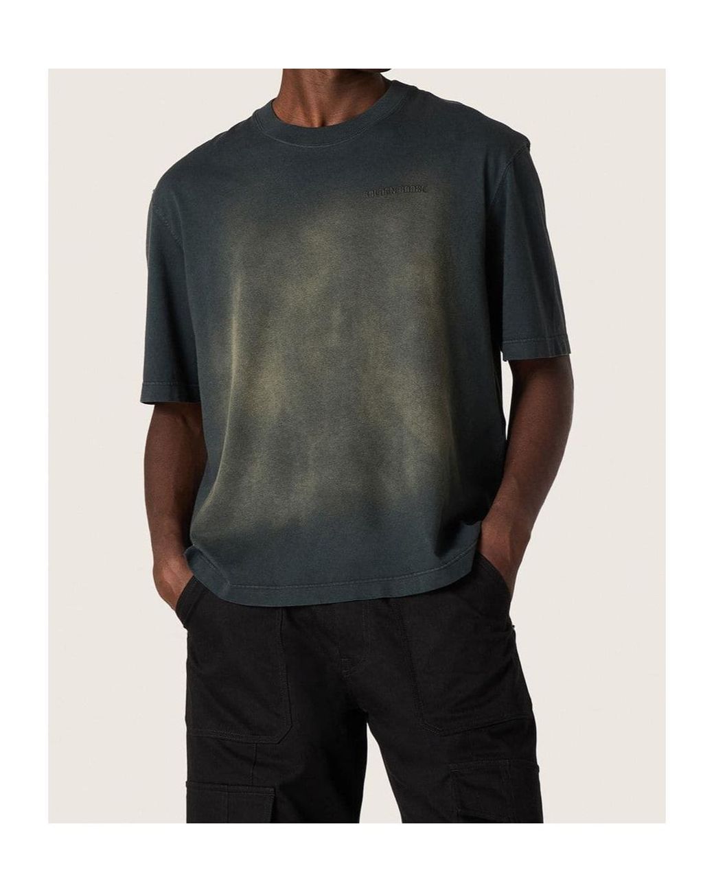 Golden Goose Deluxe Brand Black Vintage Effect Crewneck T-Shirt for men