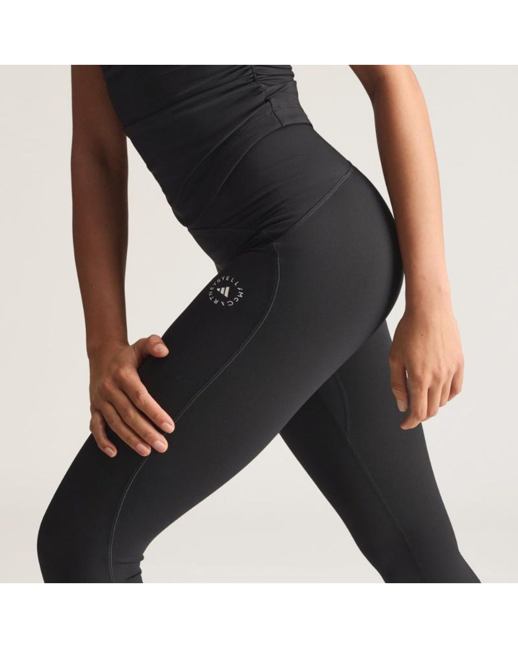 Adidas By Stella McCartney Black Studio Ruched Leggings