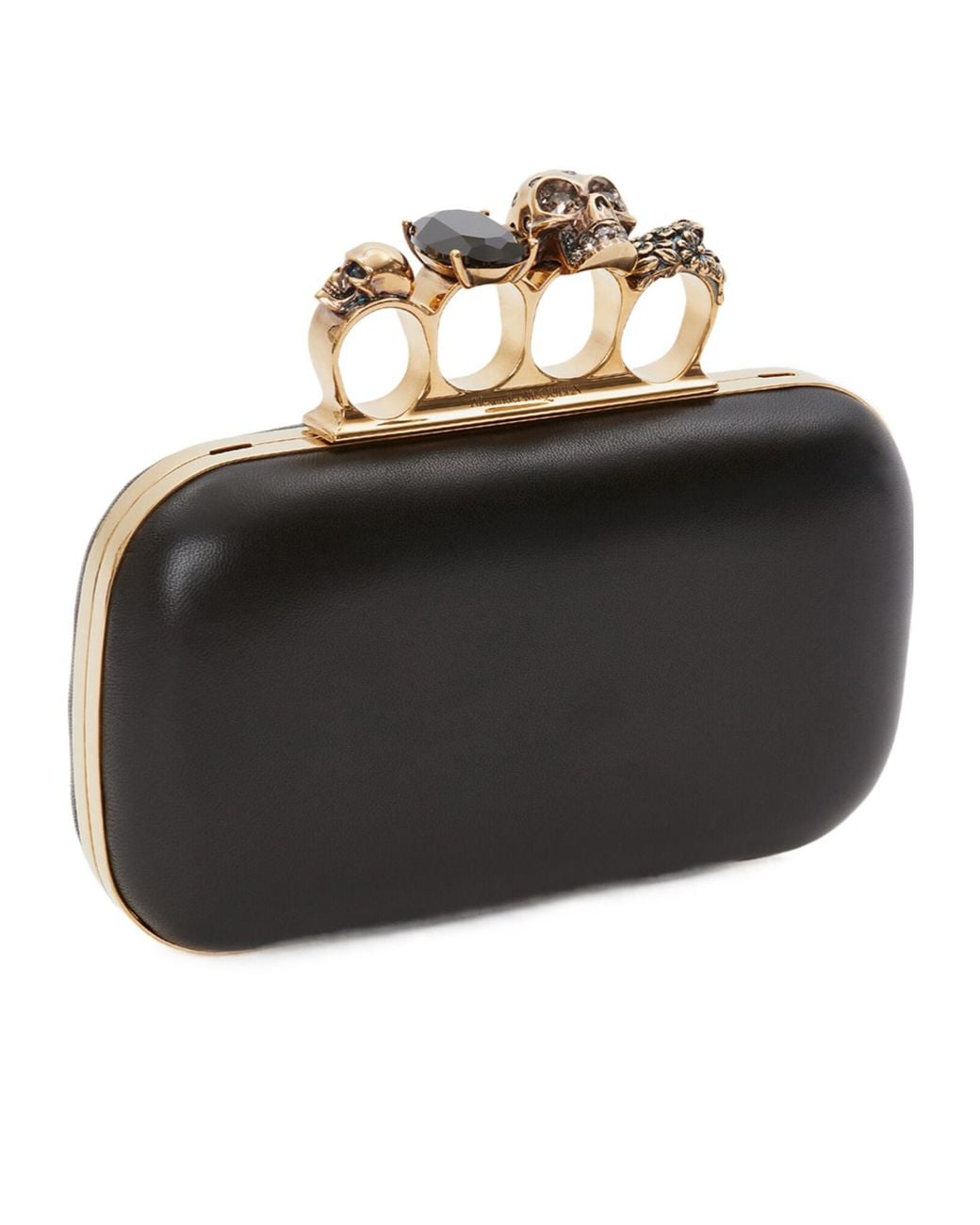 McQueen Black Knuckle Clutch Bag