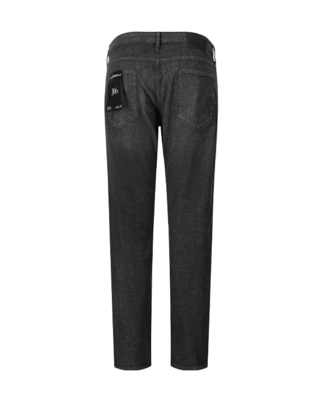 Emporio Armani Gray Slim-Fit Low-Rise Jeans for men