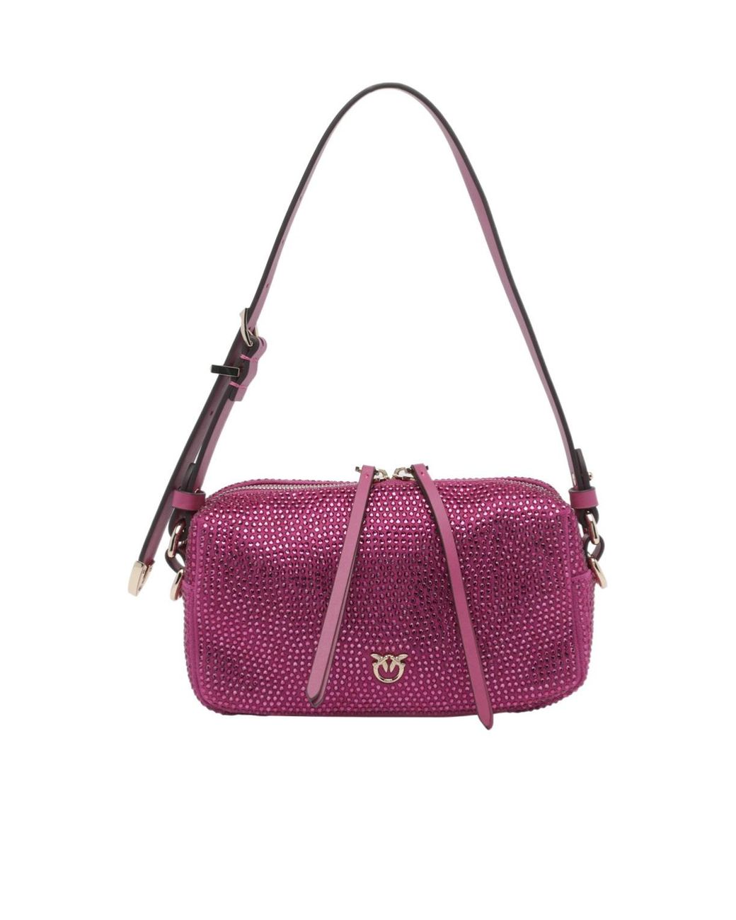 Pinko Purple Embellished Mini Crossbody Boston Bag