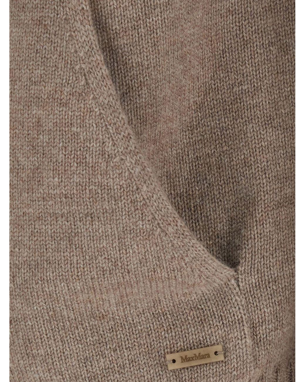 Max Mara Brown Zip-Up Knitted Hoodie