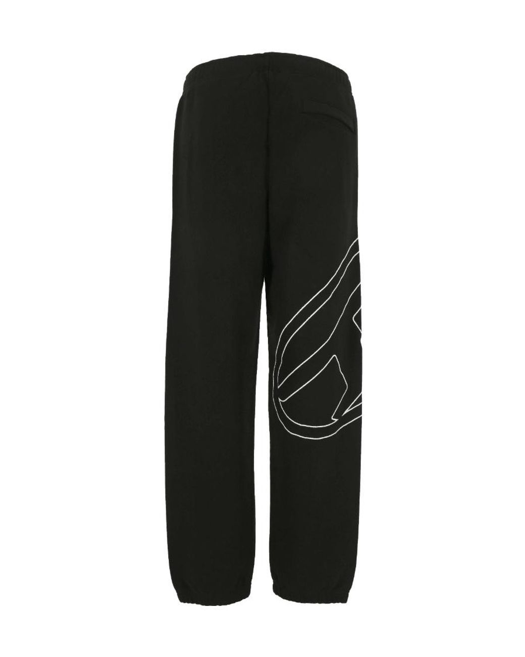 DIESEL Black Oval-D Logo Embroidered Track Pants for men