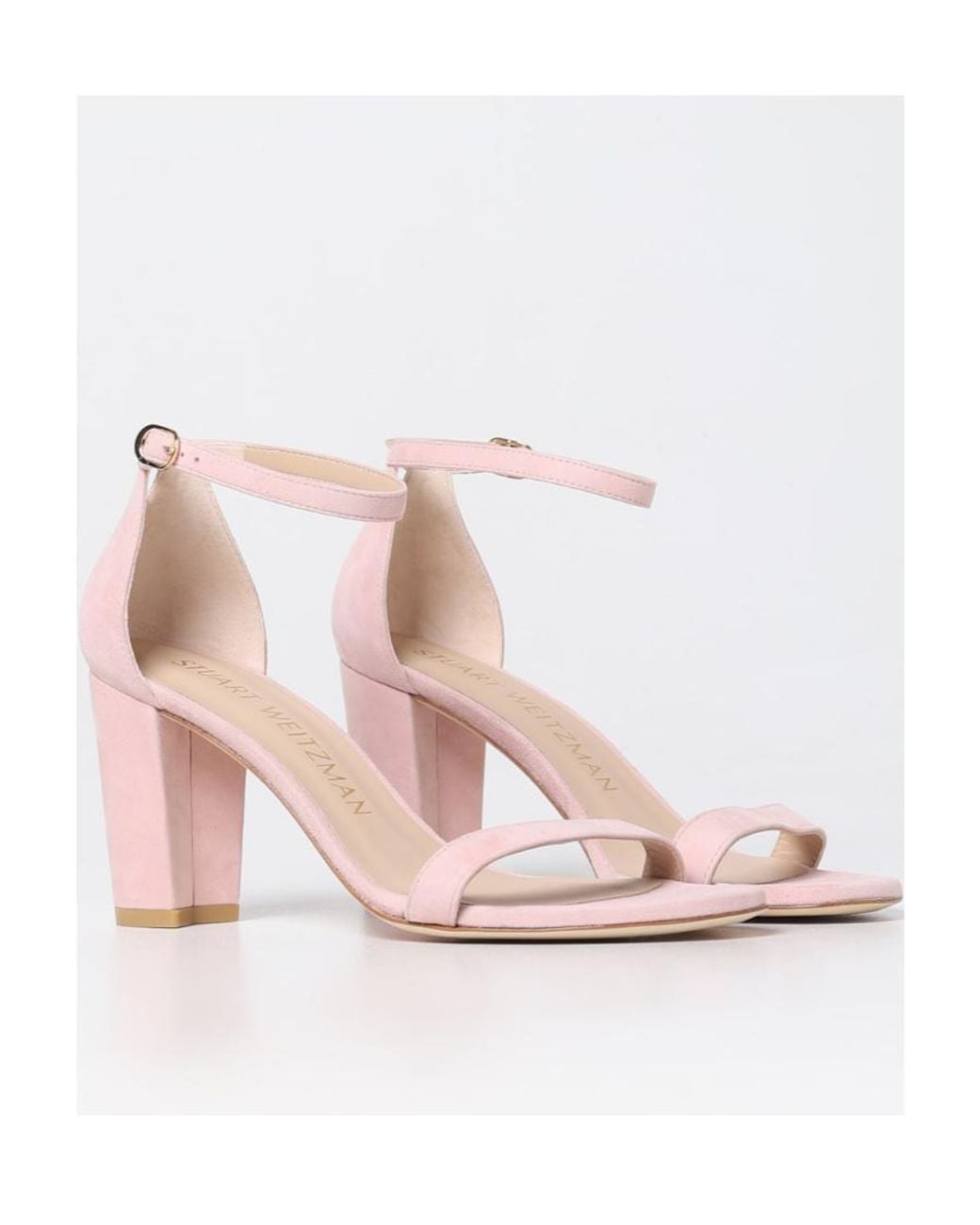 Stuart Weitzman Pink Open-Toed High-Heeled Sandals
