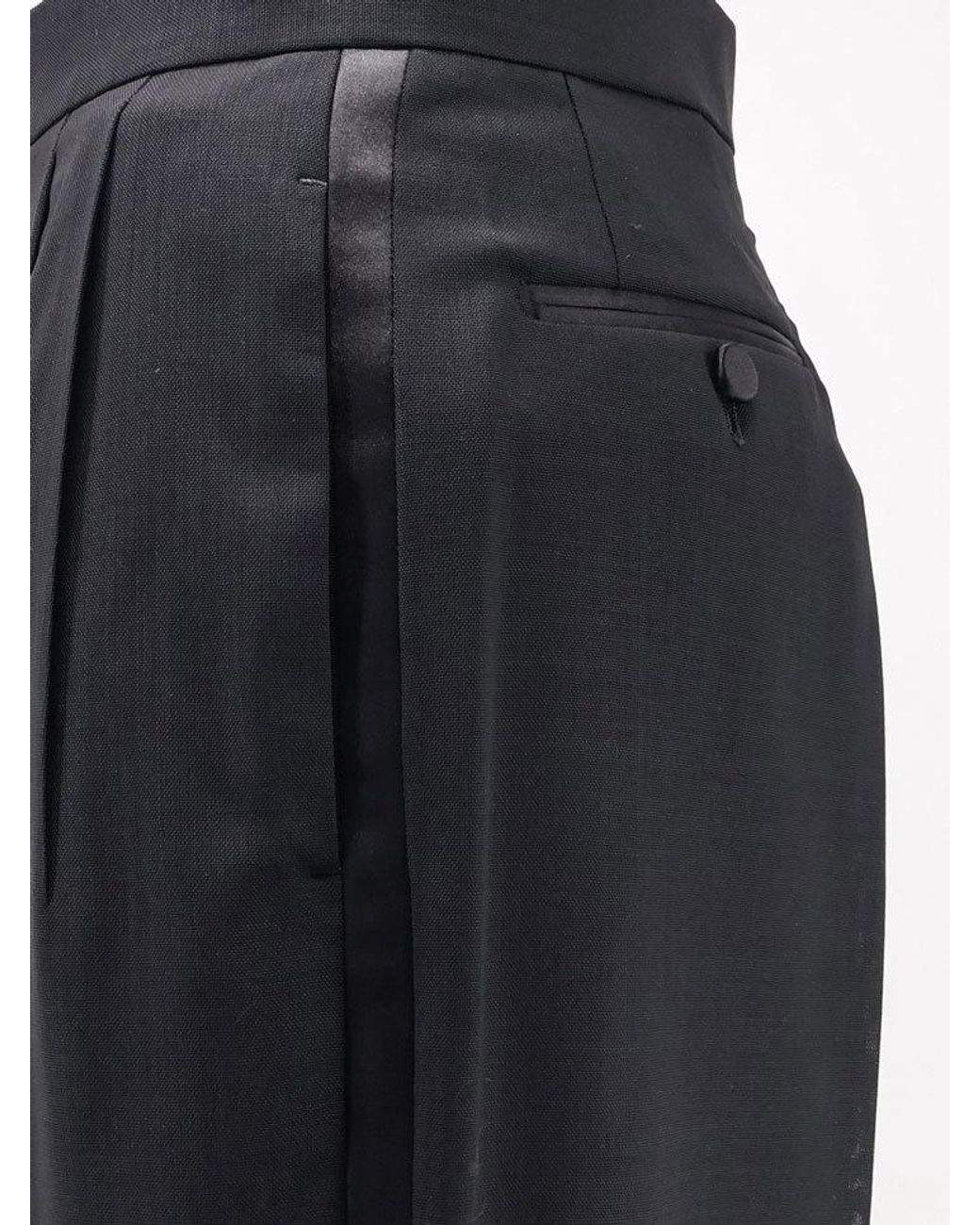 Tom Ford Black Pleat Detailed Trousers