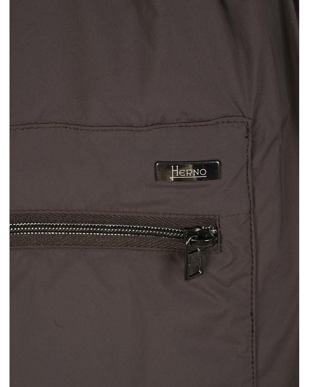 Herno Brown Mid-Rise Tapered Drawstring Trousers for men