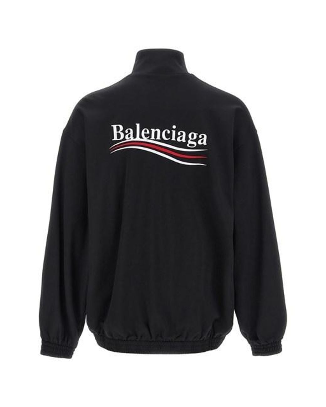 Balenciaga Black Logo Printed Zip-Up Jacket for men
