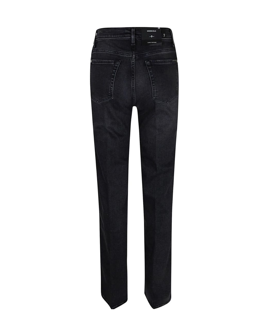 7 For All Mankind Black Modern Dojo Faded-Effect Jeans