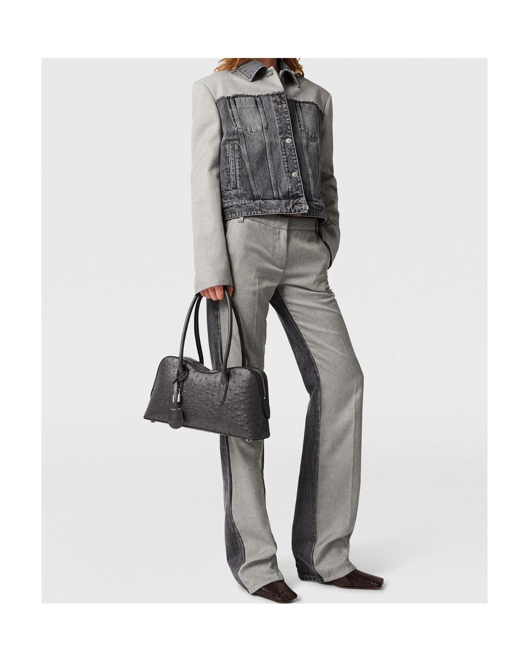 Stella McCartney Gray Panelled Denim Jacket