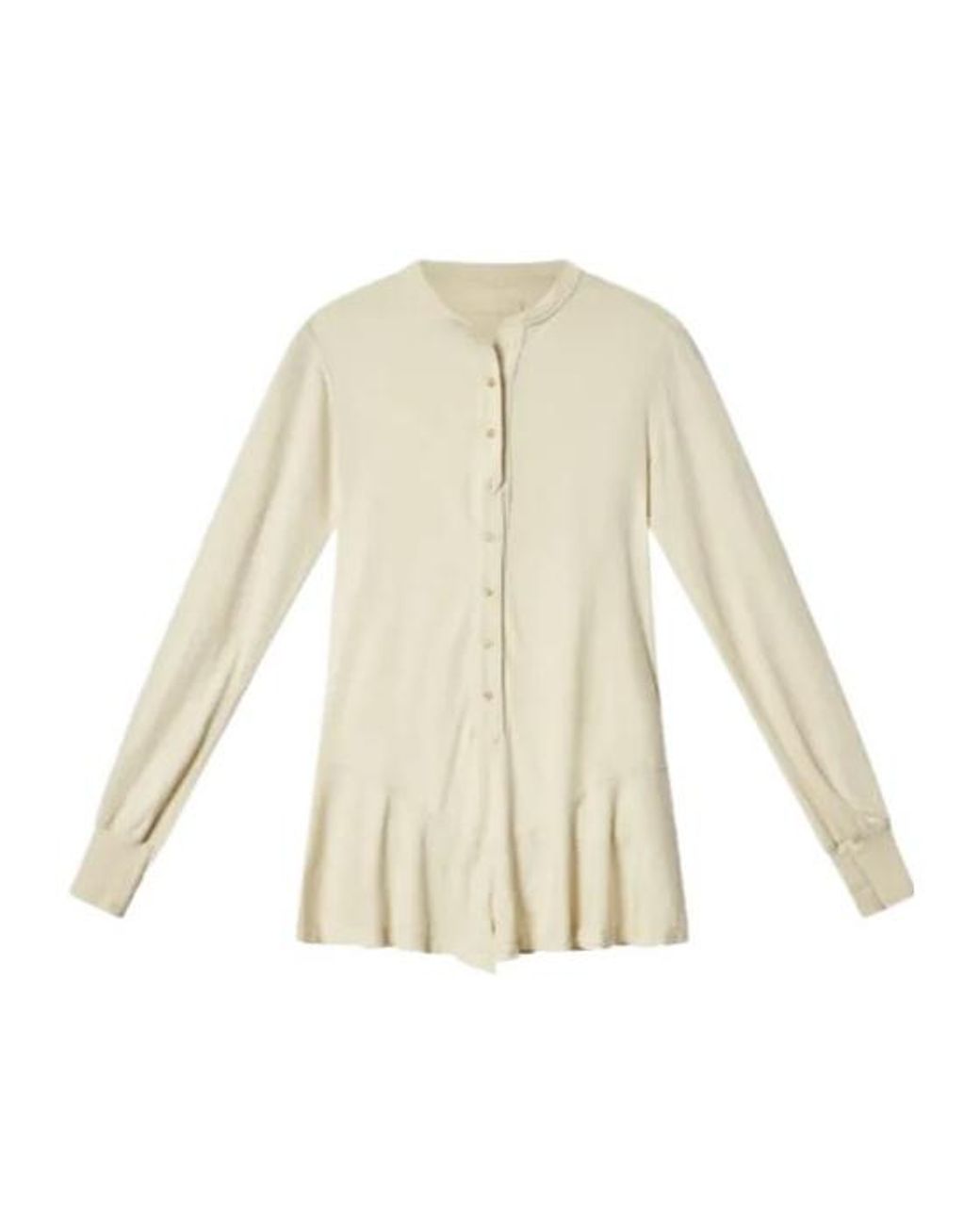 Isabel Marant White Tina Buttoned Long-Sleeved Playsuit