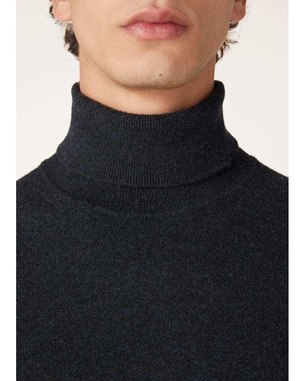 Loro Piana Black Classic Turtleneck Jumper for men