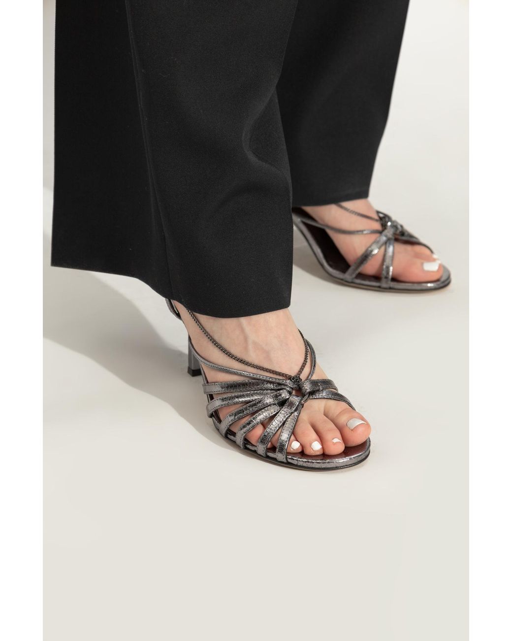 Golden Goose Deluxe Brand White Nico Chained Sandals