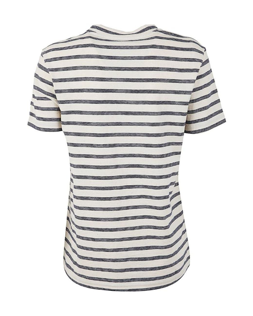 Lanvin White Striped Crewneck T-Shirt