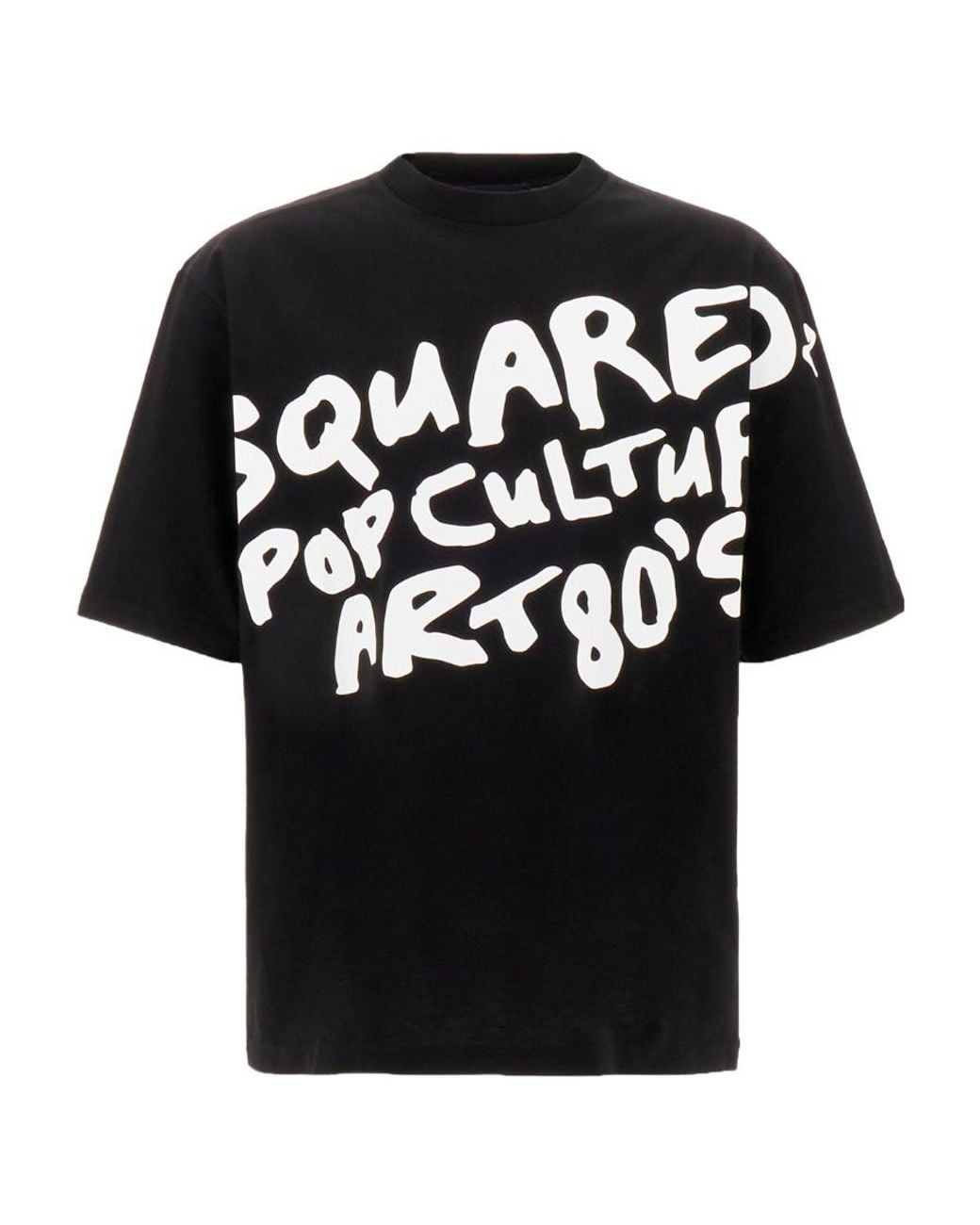DSquared² Black Slogan-Printed Crewneck T-Shirt for men