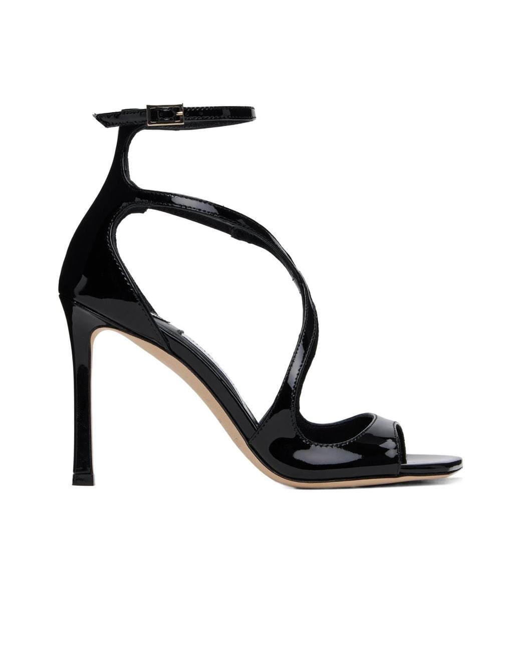 Jimmy Choo Black 95Mm Azia Sandals