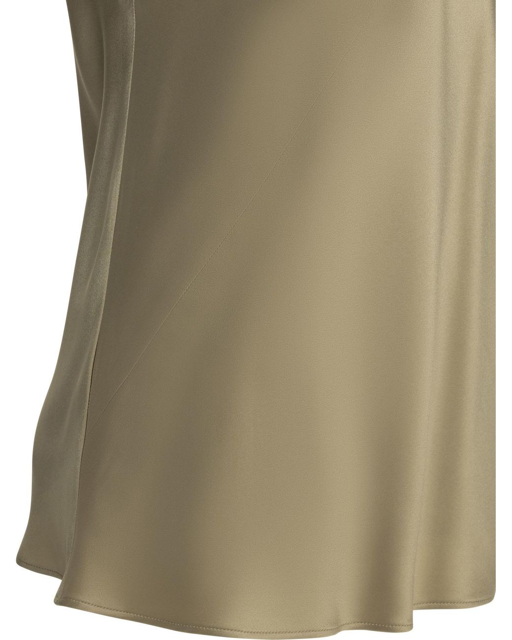 Max Mara Brown V-Neck Satin Top