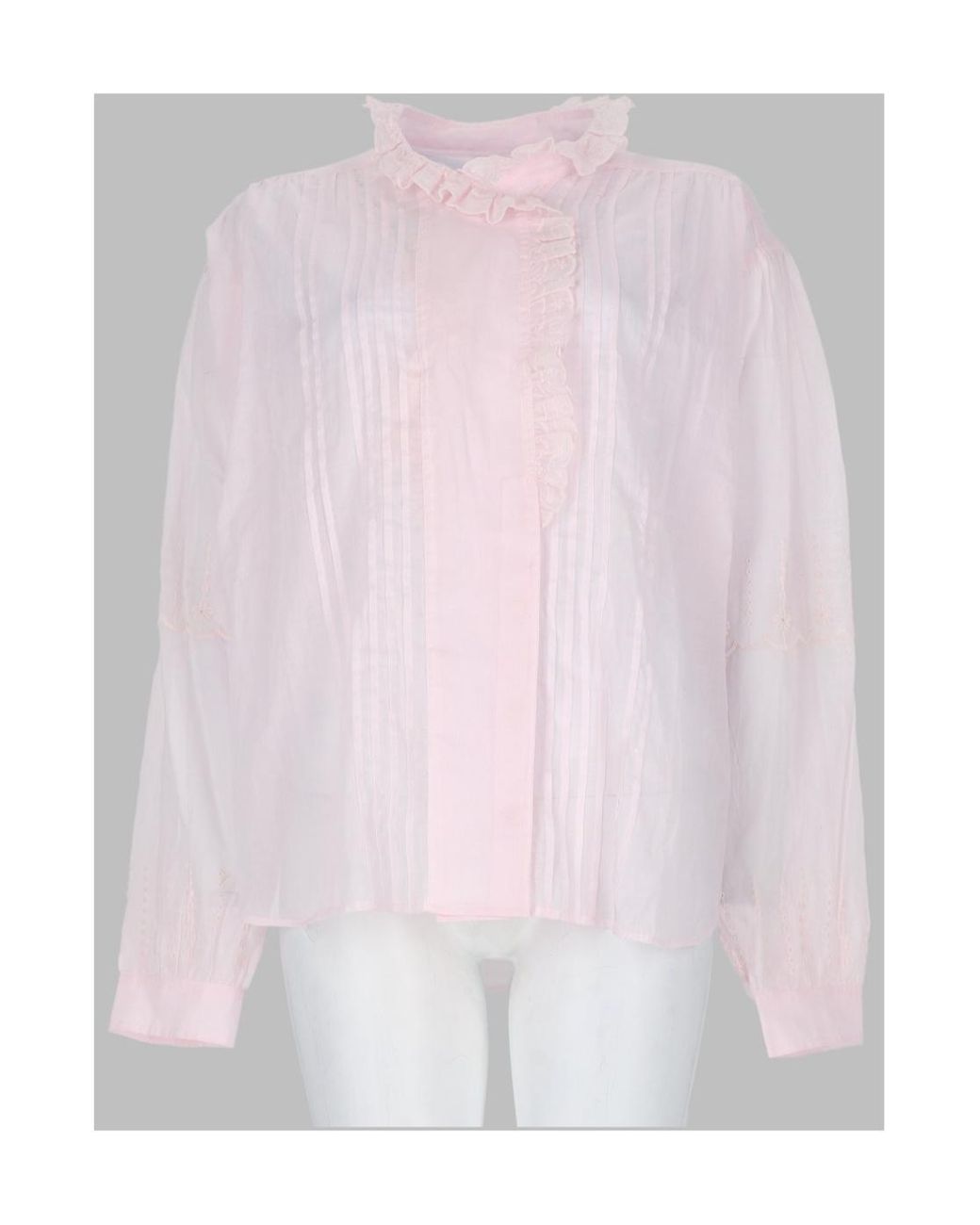 Isabel Marant Pink Isabel Marant Étoile Leota Ruffled Long-Sleeved Shirt