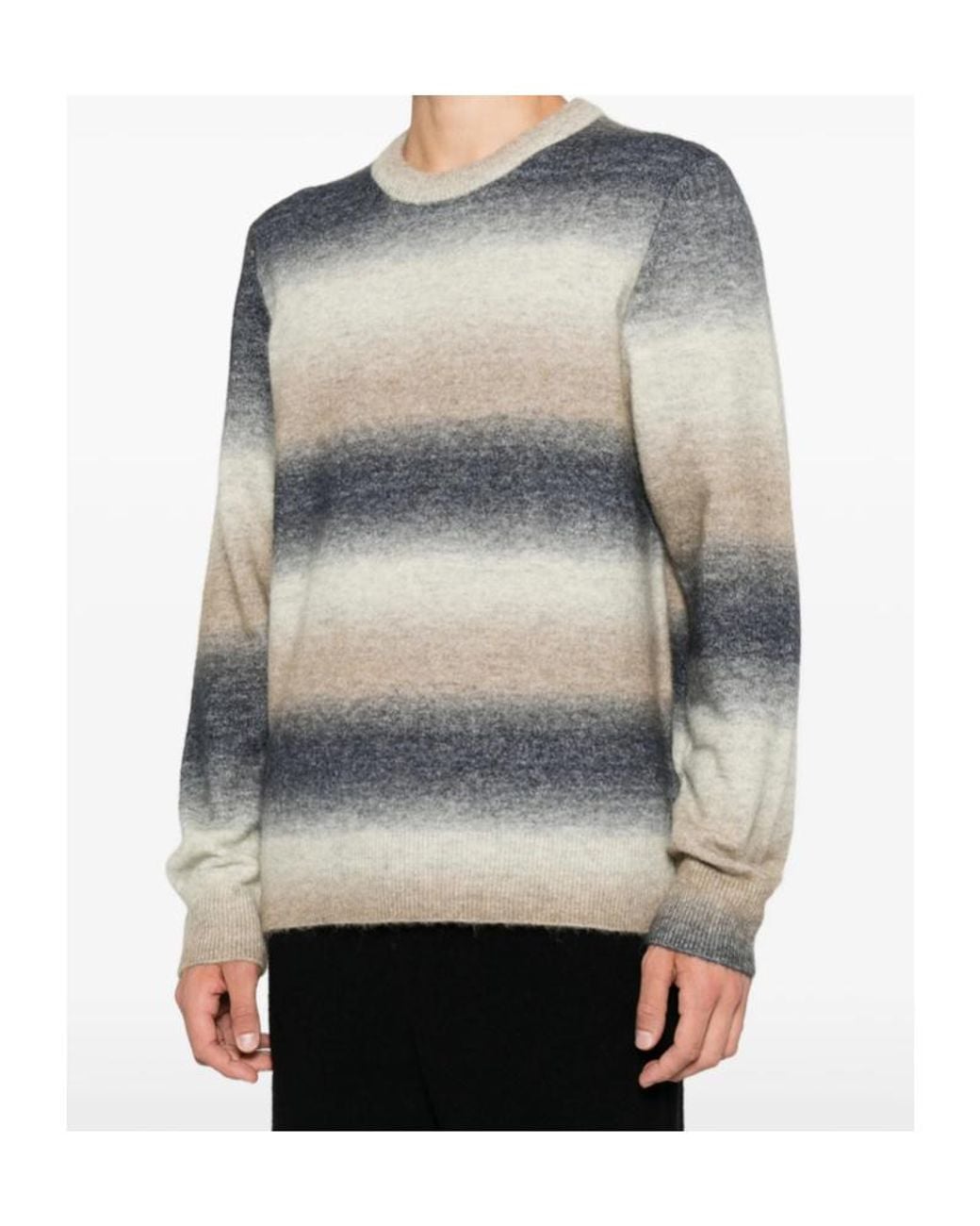 Samsøe & Samsøe Gray Gradient-Effect Striped Sweater for men