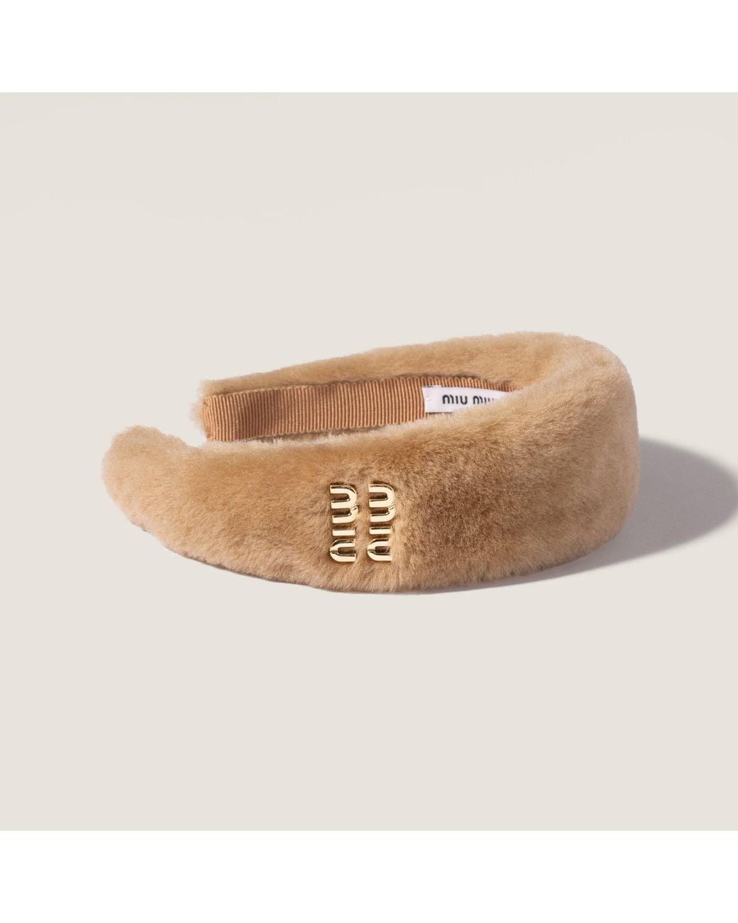 Miu Miu White Shearling Headband