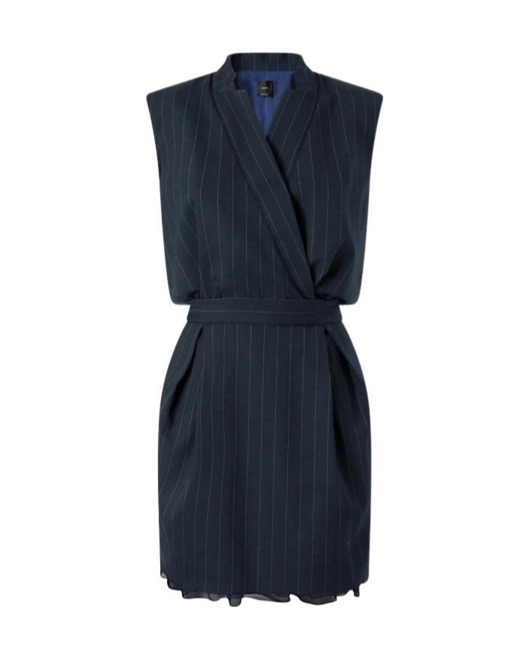 Pinko Blue Wrapped Striped Mini Dress