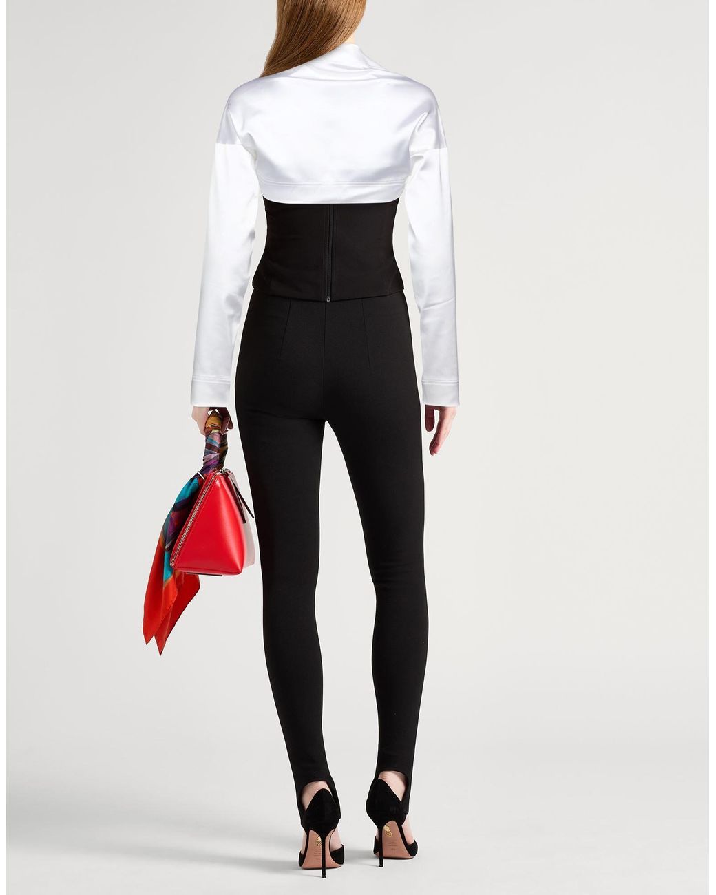 Dolce & Gabbana White Solid-Colored Satin Long-Sleeve Cover-Up