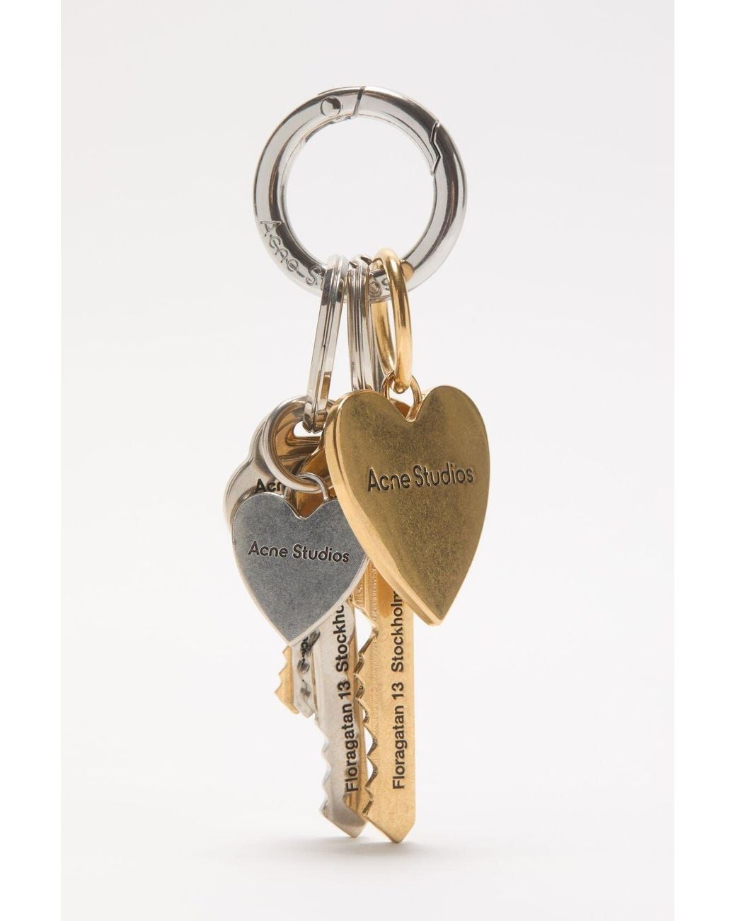 Acne Metallic Heart Keys Keyring