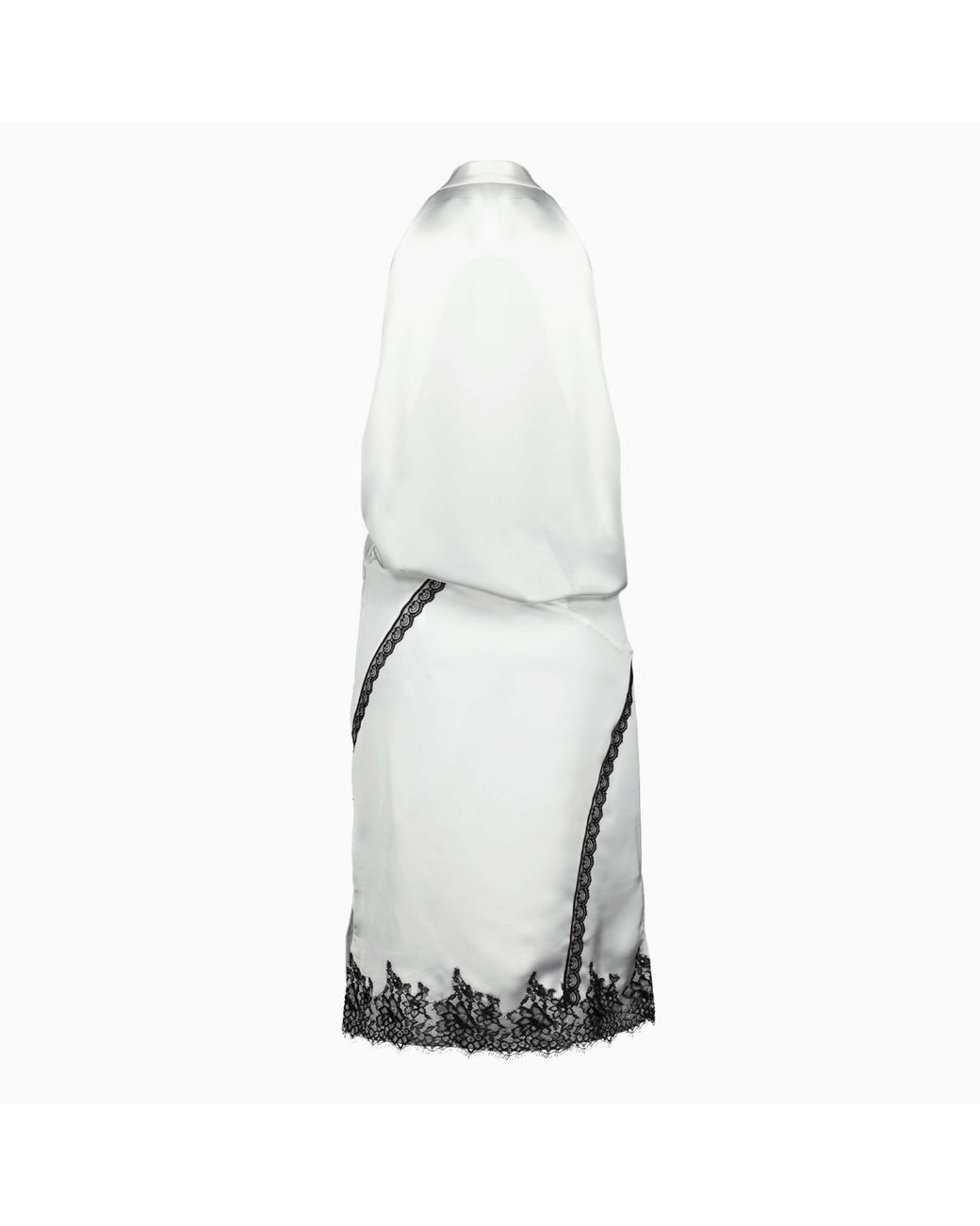 IRO White Draped Lace-Trim Midi Dress