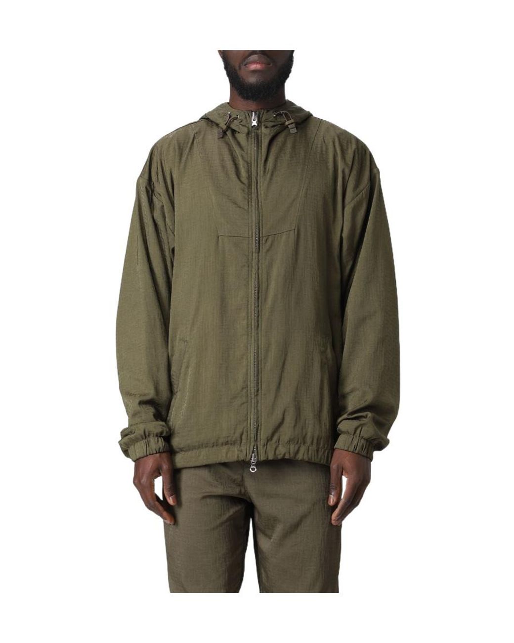 DIESEL Green Logo-Jacquard Zip-Up Jacket