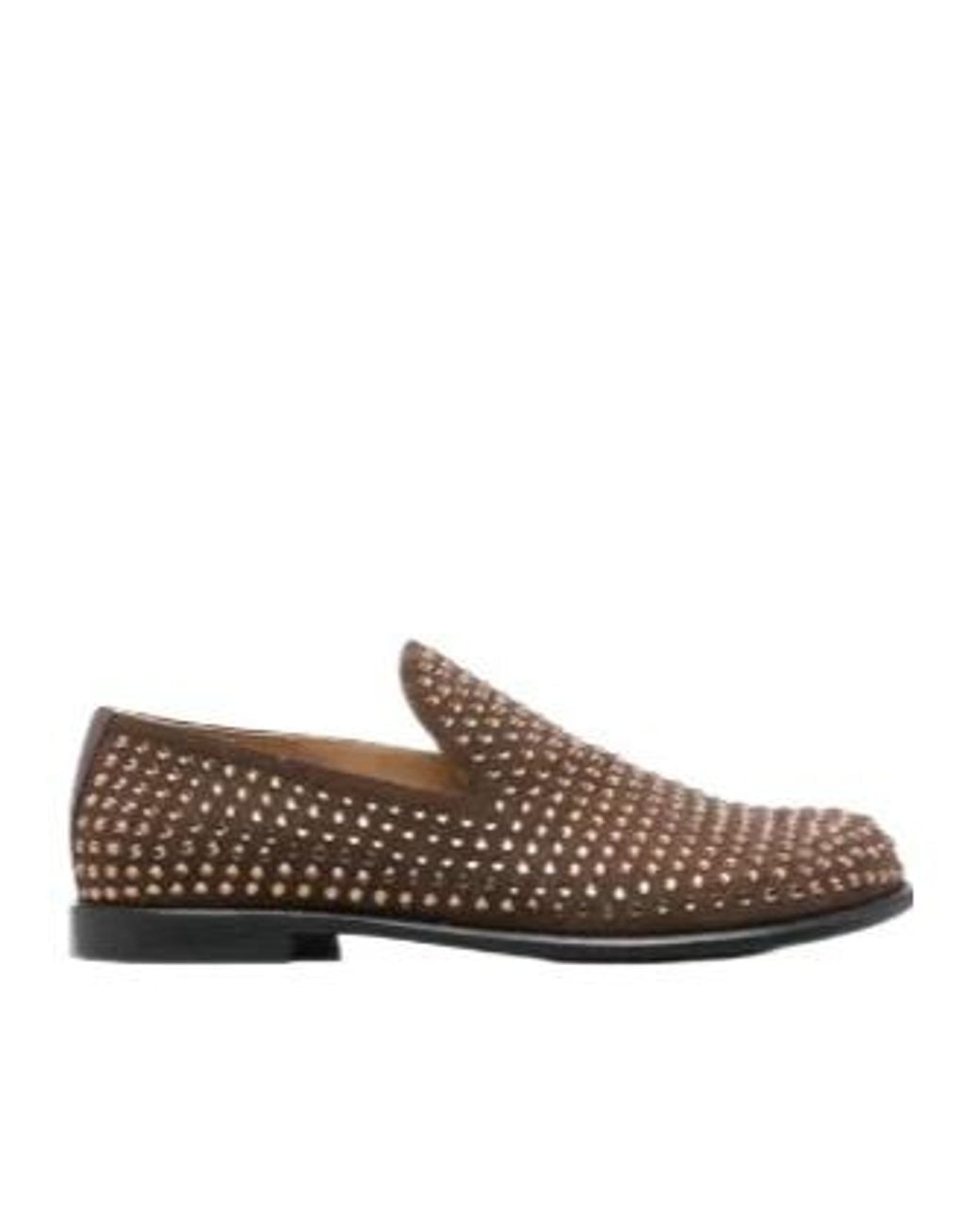 J.W. Anderson Brown Crystal-Embellished Loafers