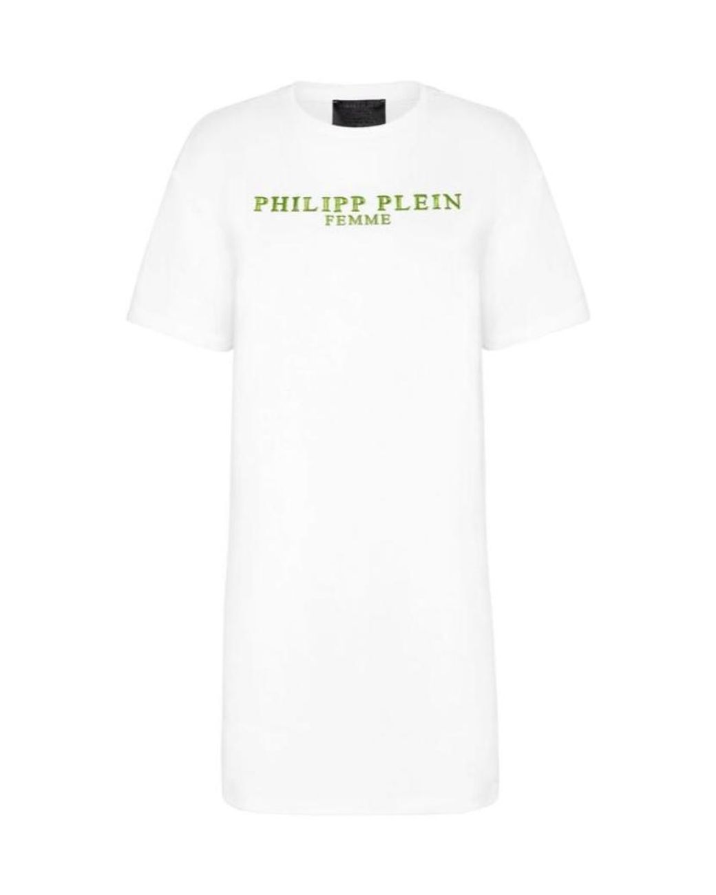 Philipp Plein White Logo Details T-Shirt Dress