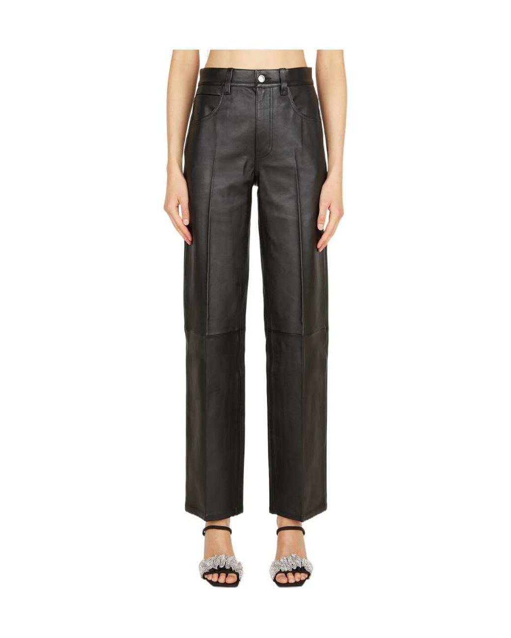 Alexander Wang Black Panelled Straight Leg Pants