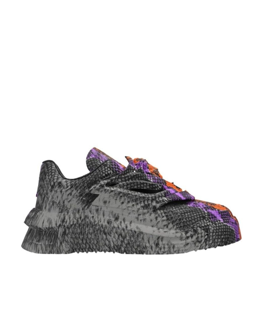 Versace Multicolor Odissea Python Greca-Print Sneakers for men